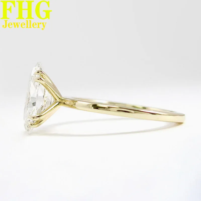 3 5 6 8 9 10 Carat Au585 14K Yellow Gold Ring Oval shape moissanite Diamonds Women Wedding Party Engagement Ring Classic Trendy