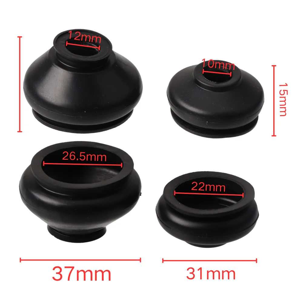 4 Pcs M10/M12 Ball Joint Rubber Cover Suspension Steering Tie Rod Ends Dust Protection Cover For Chinese ATV Go Kart Quad Bike