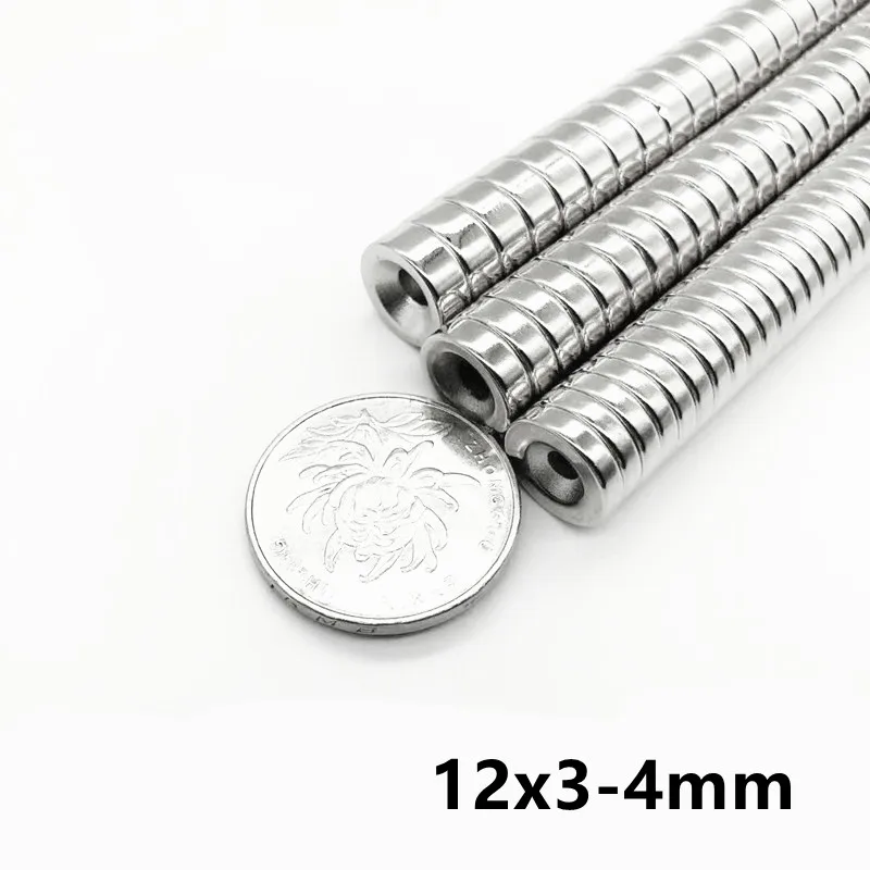 10/20/50 pz 12 x3-4 rotondo NdFeB magnete al neodimio N35 Super potente piccolo imanes disco magnetico permanente 12x3 fori 4