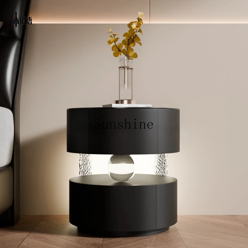 

Italian light luxury smart bedside table modern simple high-end atmosphere design storage creative storage