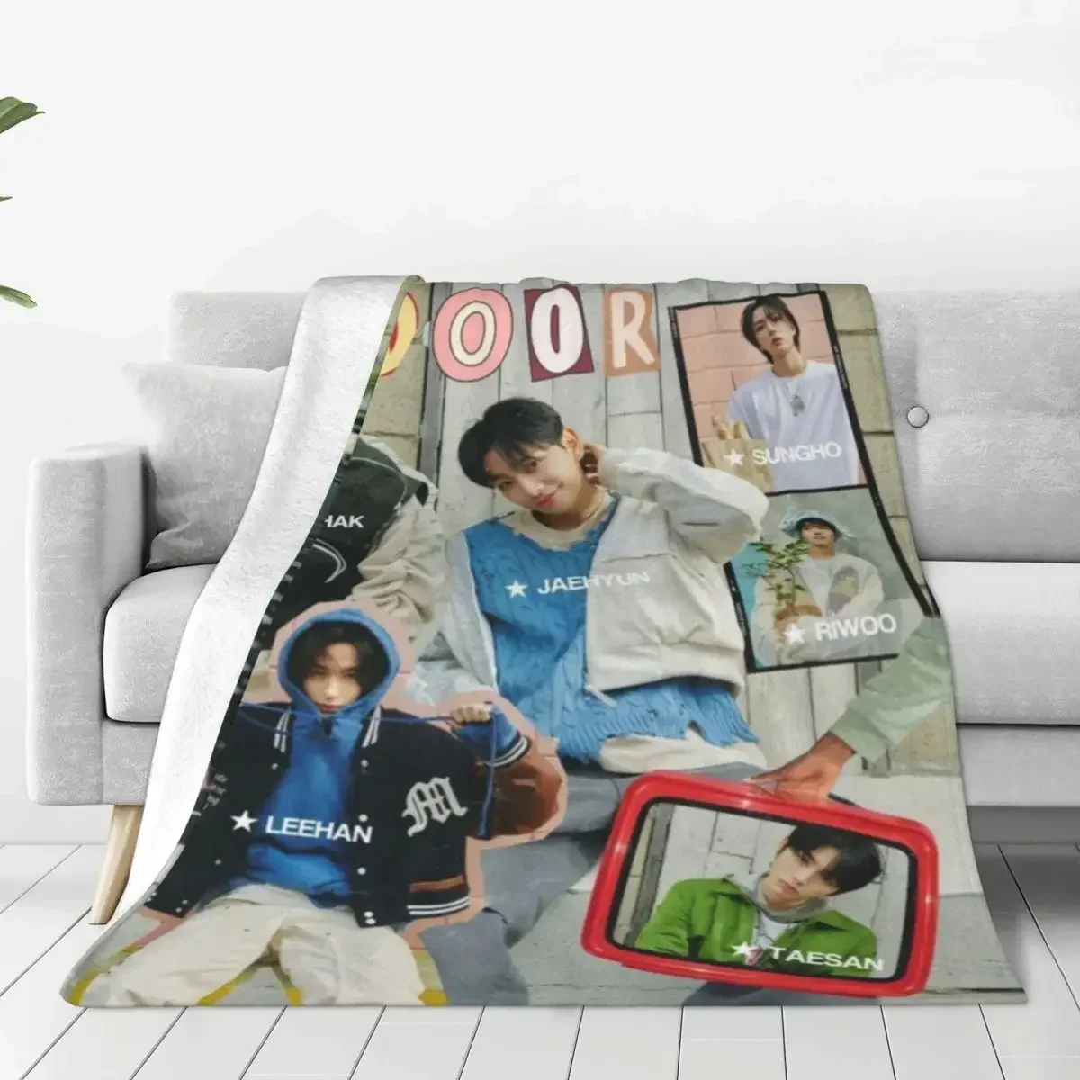 

BOYNEXTDOOR Flannel Blankets Korean Music Group Super Warm Throw Blanket for Living Room Picnic Novelty Bedspread Sofa Bed Cover