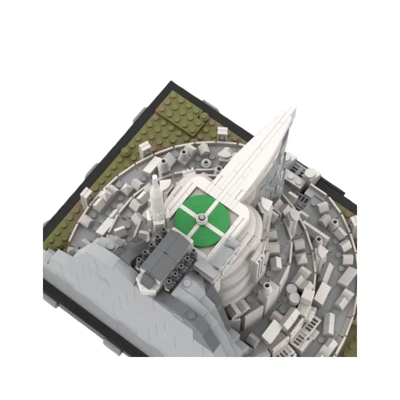 في المخزون اللبنات الجسيمات الصغيرة MOC-140900 1929 قطعة لعبة بناء القلعة المعمارية الحديثة نموذج ثلاثي الأبعاد هدية تعليمية DI #3