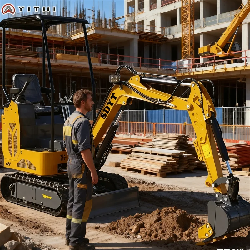 Can Dig Frozen Soil Mini Excavator Multifunction Multiauxiliary Tools Large Arm Side Swing Mini Excavator Customized