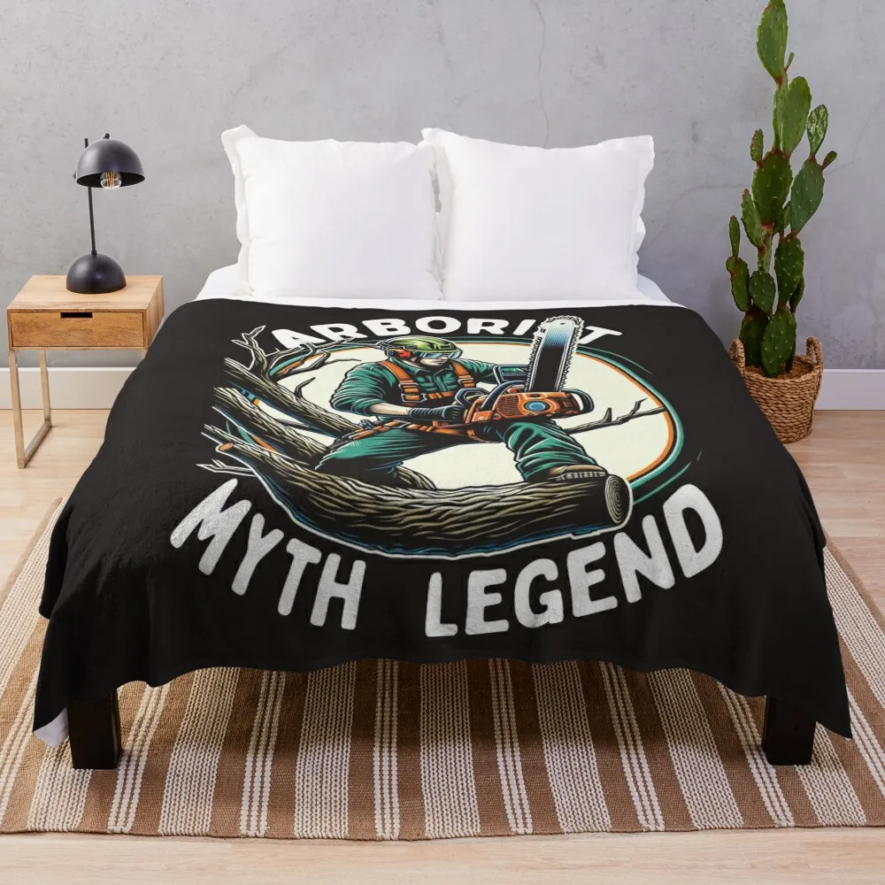 Tree Surgeon Art for Tree Trimmer: Vintage Myth Arborist Throw Blanket decorative Bed covers Bed Blankets