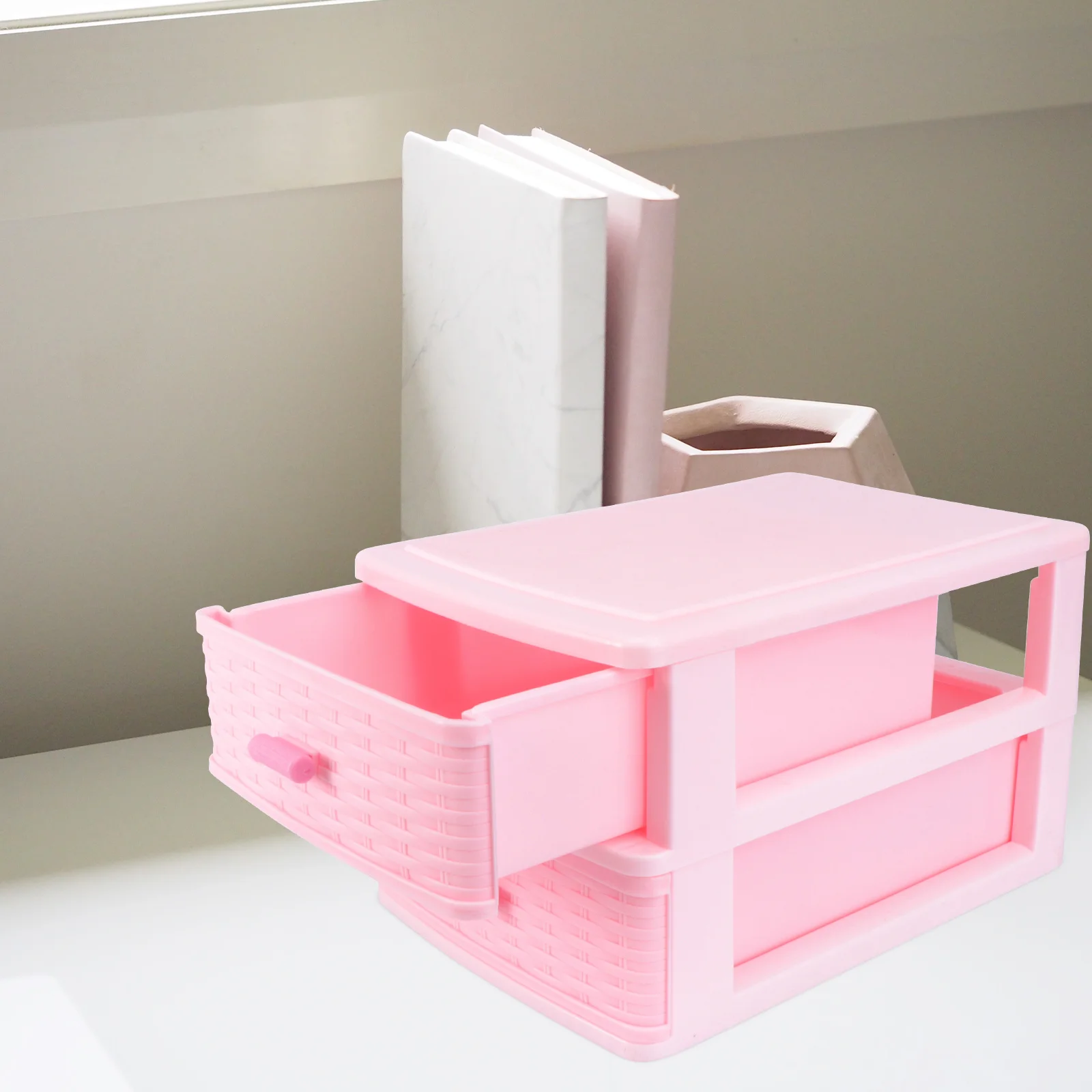 

1pc Plastic Multi-Layer Storage Box Desktop Organizer Drawer Type Cabinet For Jewelry Cosmetics Dormitory Home