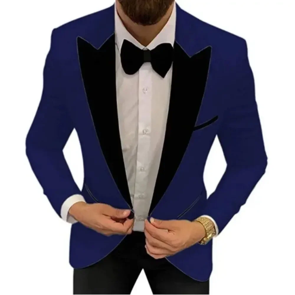 

Blue Groom Tuxedos for Wedding Slim Fit Business Men's Suits Latest Design 2 Pieces Blazer with Pants Male Fashion 2025