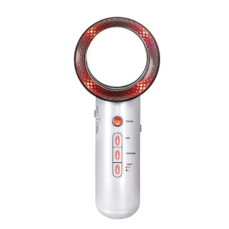 EMS مكركرنت بالموجات فوق الصوتية الأشعة تحت الحمراء البعيدة وضع ثلاثي الجسم التخسيس تقليل الدهون الجسم الكنتوري جهاز العناية بالبشرة للاستخدام المنزلي