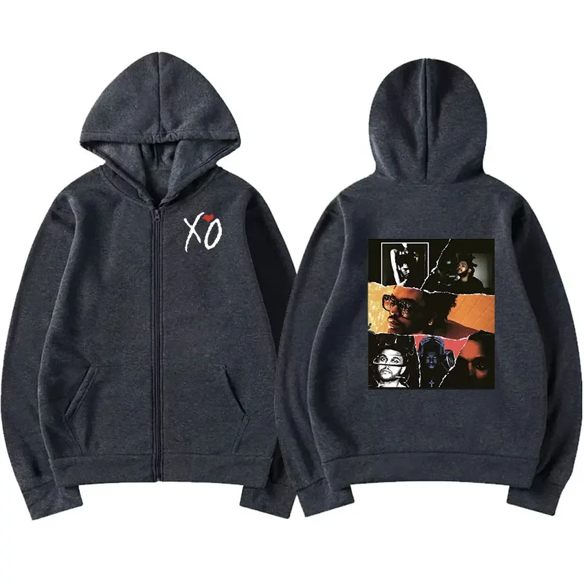 The Weeknd Xo Fashion Zipper Hoodie After Hours Til Dawn Zip Up Jacket Sweatshirt Men Women Hip Hop Pullover Hoodies Streetwear