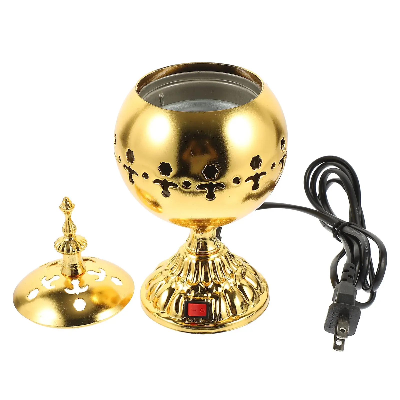 

Home Electric Incense Burner Household Sandalwood Stove Metal Plug-in Middle Eastern Censer Holder Decorative Retro