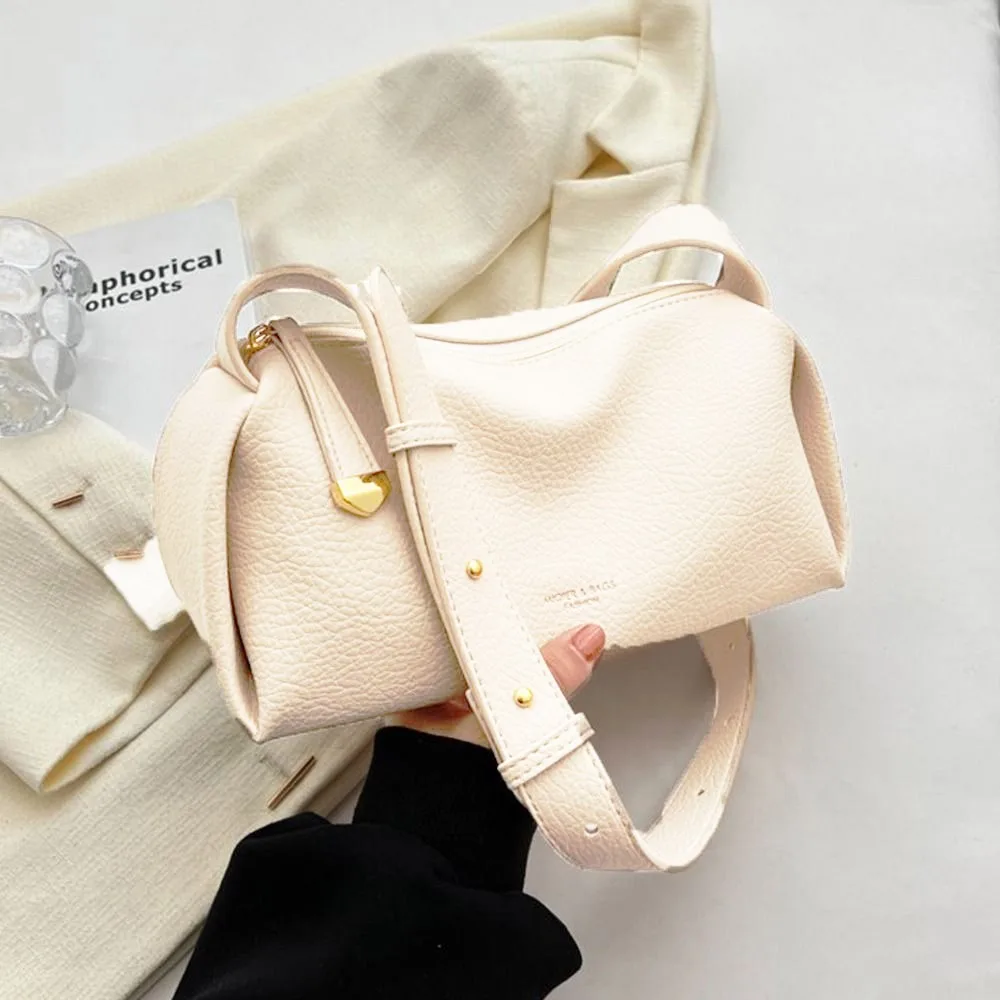 Bolso cruzado con diseño de lichi de gran capacidad, bolso de almohada, bolso de bola de masa de PU de estilo coreano, bolso de compras, bolso de mamá, bolso de hombro para compras