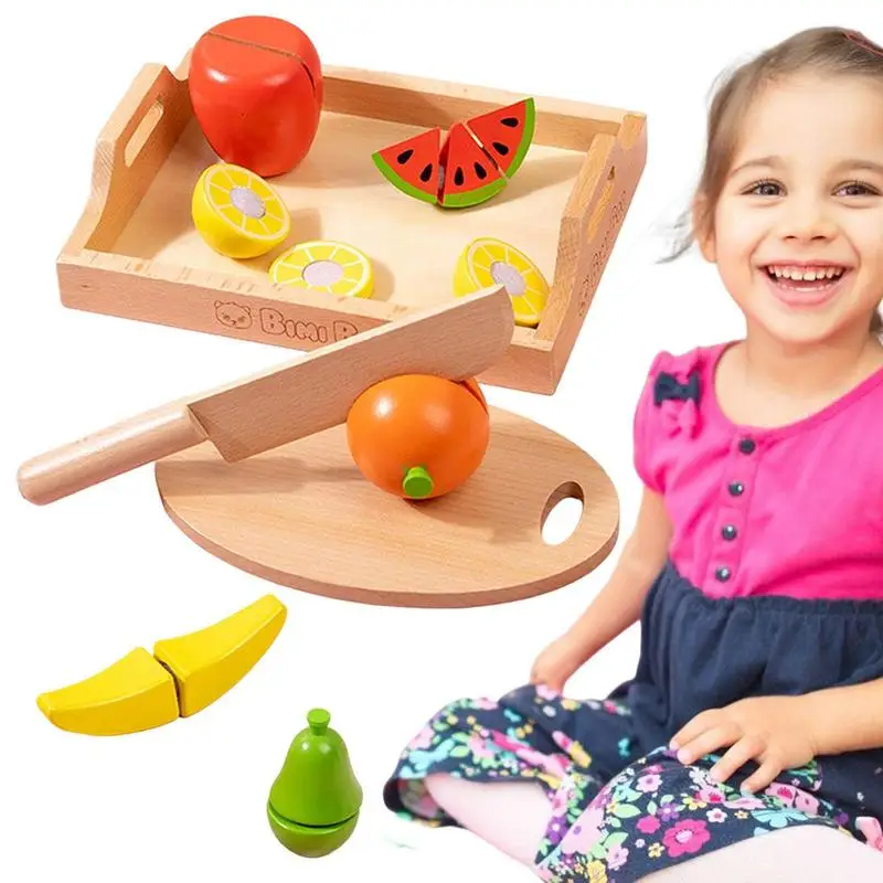 

Wooden Kitchen Pretend Play Toys Cutting Fruit Vegetable Meat Desserts Set Simulation Food Educational Kids Toys Gifts