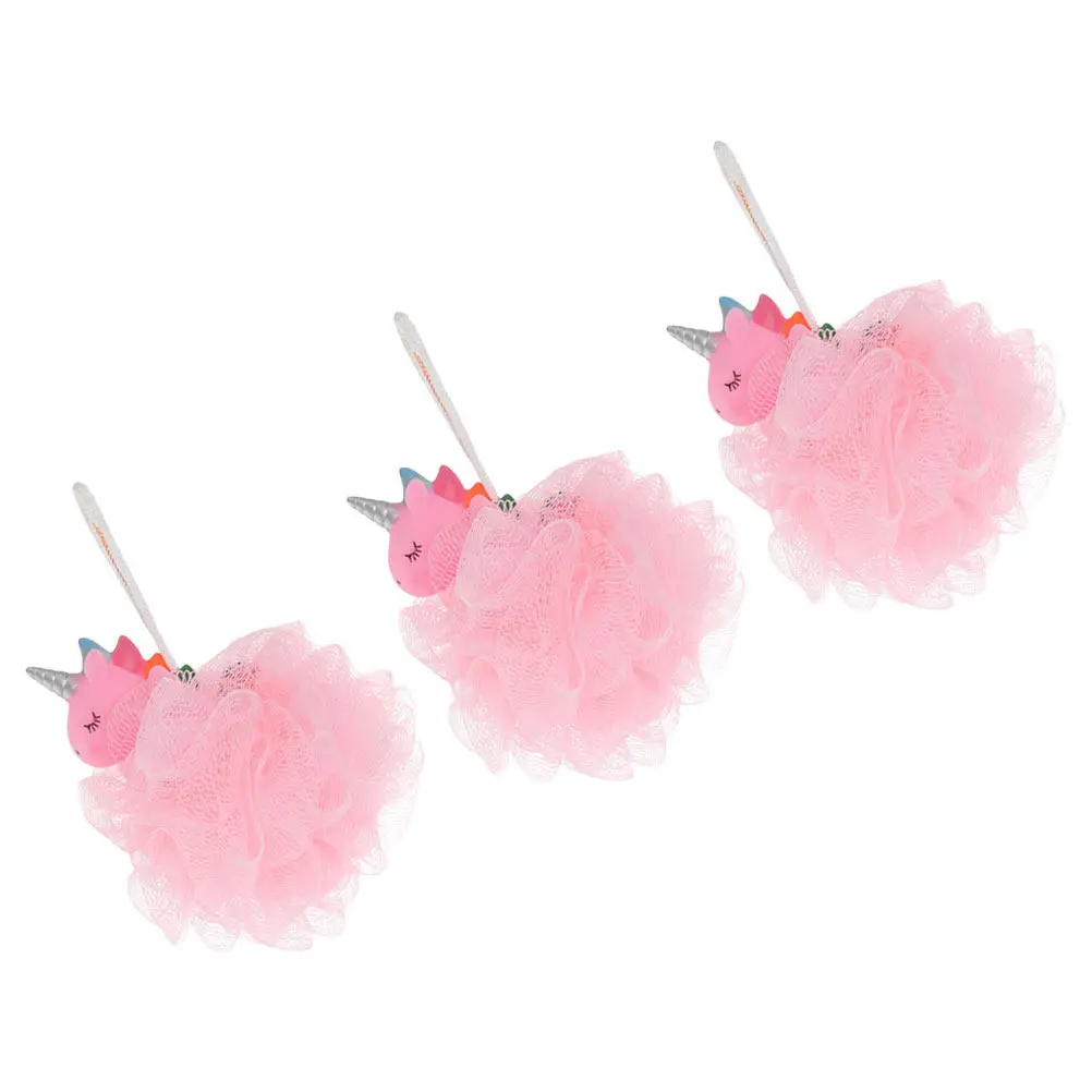 

3Pcs Bath Mesh Shower Balls Exfoliating Gentle Skin Scrubber for Body Legs Arms Chest with Hanging Lanyard Portable Storage