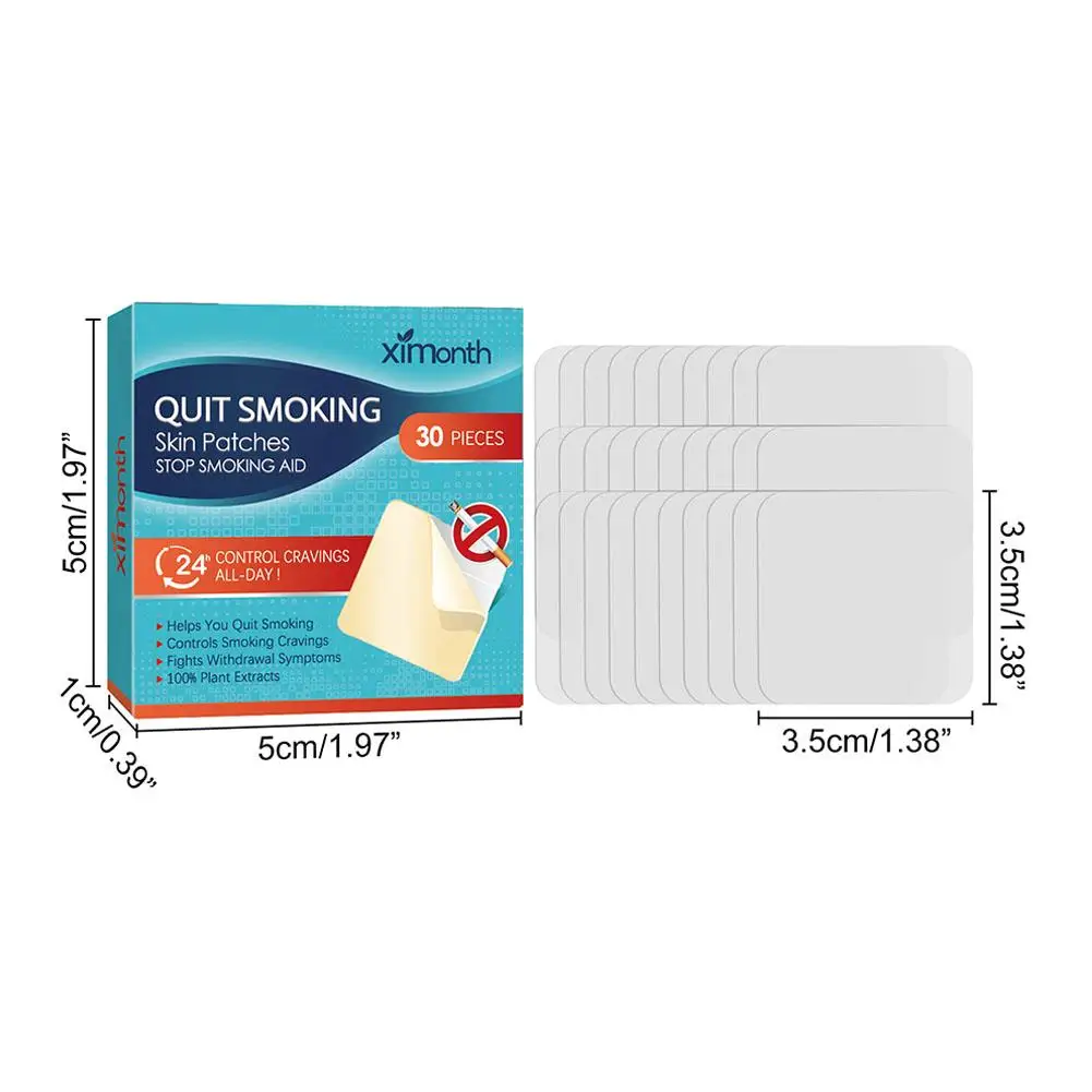 30 قطعة رقعة إقلاع التدخين المساعدة تساعد بشكل فعال على الإقلاع عن التدخين مكونات طبيعية نقية على المدى الطويل رقعة التحكم في التدخين