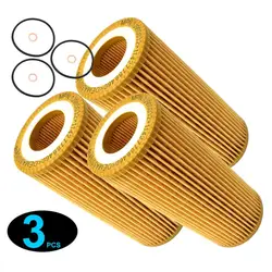 3PCS Car Engine Oil Filters For BMW E46 E90 E93 E92 E91 E60 E61 E65 E66 E67 3 5 6 7 Series 330d 325d 525d 530d 730d 11427788460