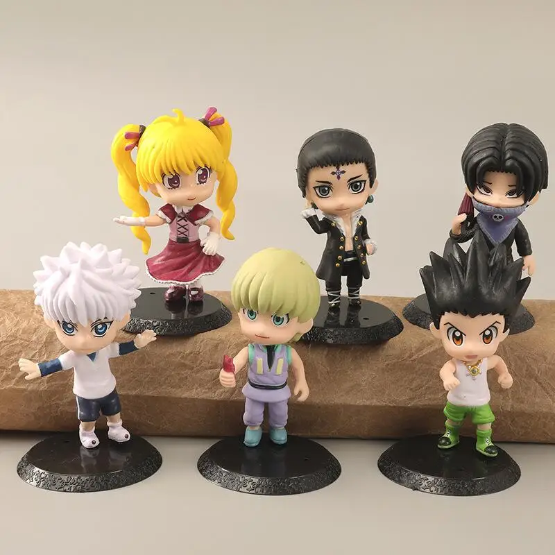 

6pcs/set HUNTER×HUNTER Anime Figure Killua Zoldyck GON FREECSS Action Figure Cartoon Print Collectible Model Doll Toys