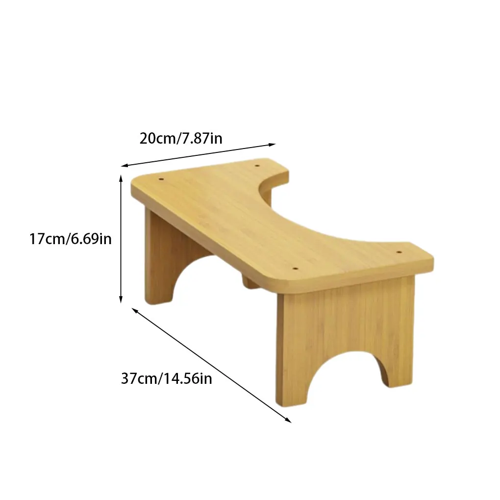 Bamboo Toilet Stool Bathroom Non Slide Poop Seat Children Pregnant Foot Holder Washroom Restroom Stand Squat Bench