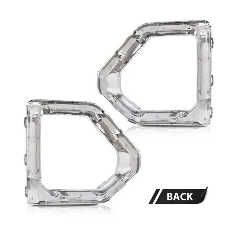 For GMC Sierra 2019-2021 Denali SLT Front Fog Light Outer Bezel Cover Chrome Set Replacement Accessories
