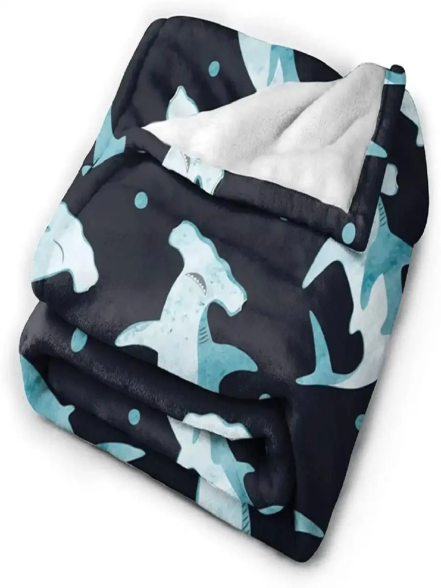 Hammerhead Shark Soft Fleece Throw Blanket Cozy Bed King Size for Kids Teens Adults Couch Bed Travel Camping
