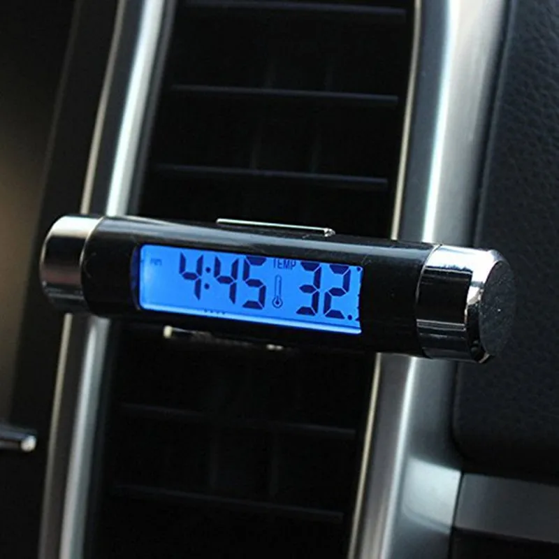 Car Digital Clock Temperature Display Electronic Clock Thermometer Auto Electronic Clock LED Backlight Digital Display Clock