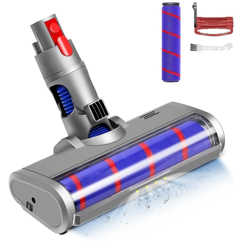 

Quick Release Roller Brush Head For Dyson V7 V8 V10 V11 V15 Vacuums - LED Light, Cleaning Head For Hard Floors & Carpet