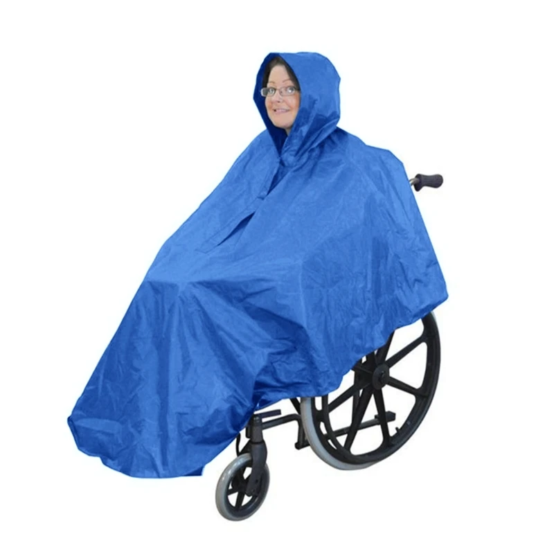 Waterproof Rain Poncho for Wheelchair Mobility Scooter Large Wind Proof Cape Raincoat Cloak with Hood Reusable Protect