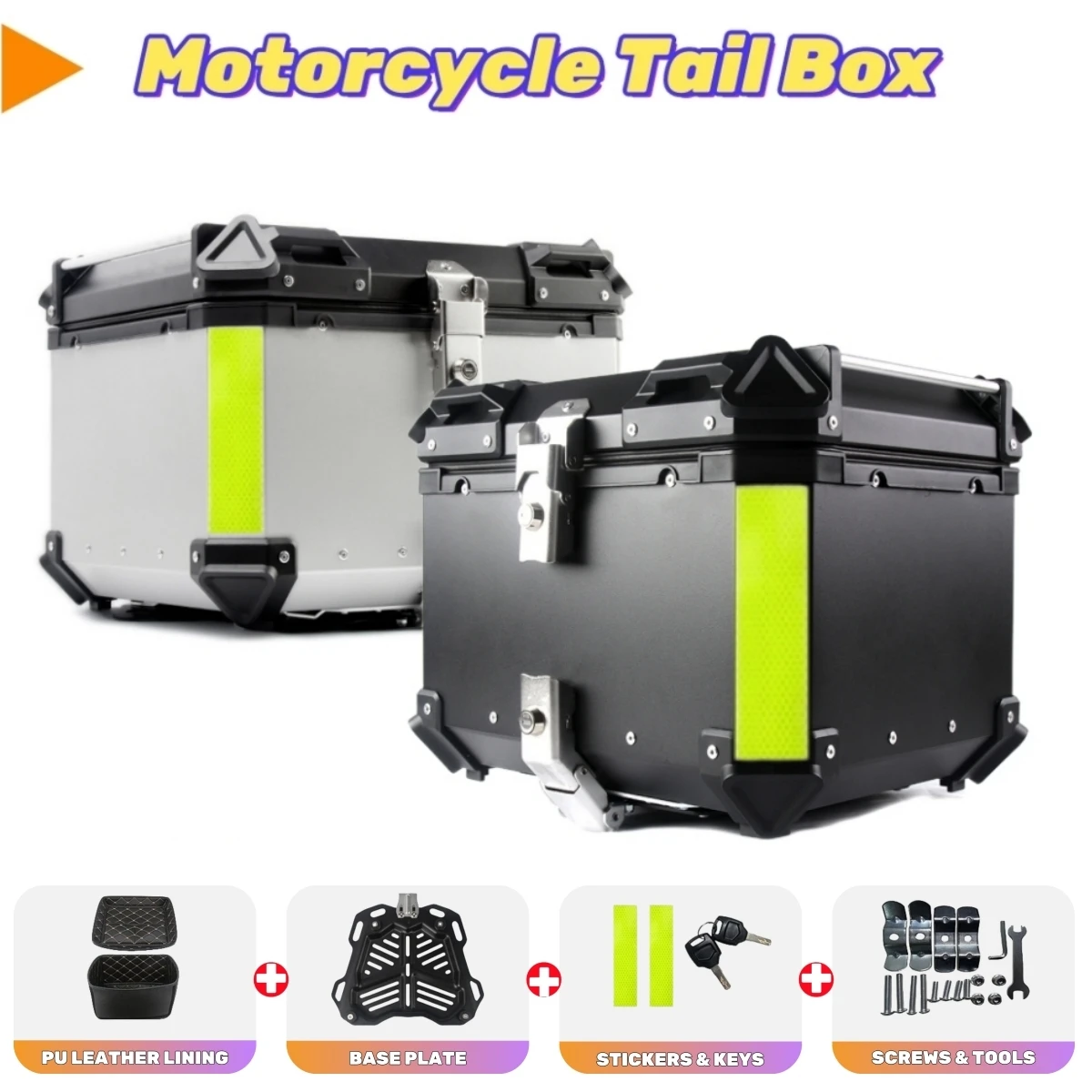 

Motorcycle Trunk Tail Box Helmet Box Aluminum Alloy Motorbike Top Case Sealed And Waterproof Motorcycle Luggage Storage Box