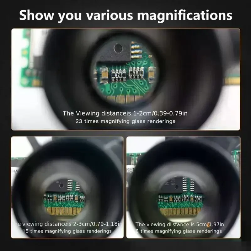 

Лупа-очки 8X/15X/23X для ювелиров и часовщиков с LED-подсветкой, телескопические, на голову, для чтения