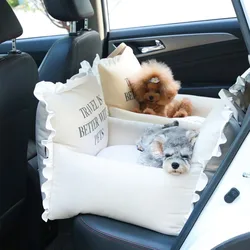 Handmade Pet Car Safety Seat Cat Pack Small Dog Car Kennel Four Seasons Removable and Washable Dog Car Seat Pet Carrier