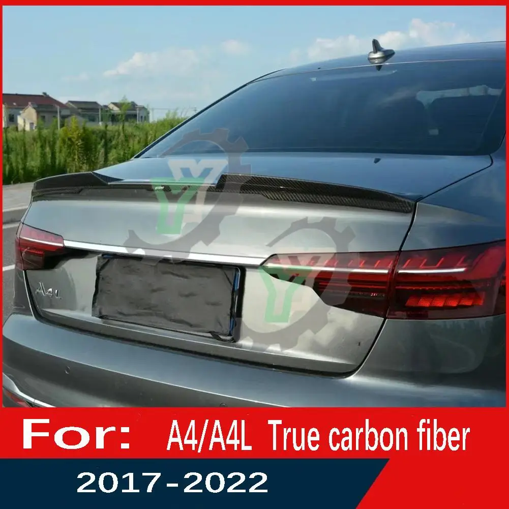 For Audi A4/A4L 2017 2018 2019 2020 2021 2022 TFSI True carbon fiber Car Rear Roof Trunk Spoiler Lip Window Wing