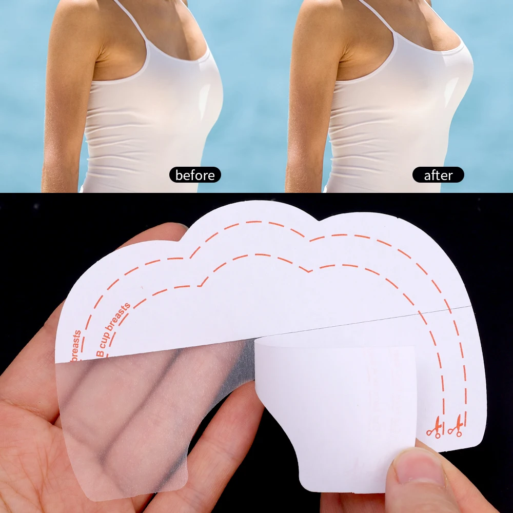 20pcs Breast Lift Tape Nipple Cover Invisible Enhancer Push Up Clear Bra Tape Chest Lift Adhesive Accessories Seamless Stickers