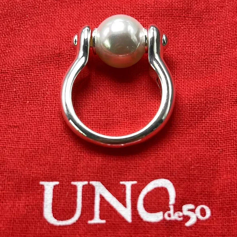 2023 UNode50 Hot Selling Spanish Fashion Creative Design Women\'s Pearl Ring Romantic Holiday Jewelry Gift Bag with Bag