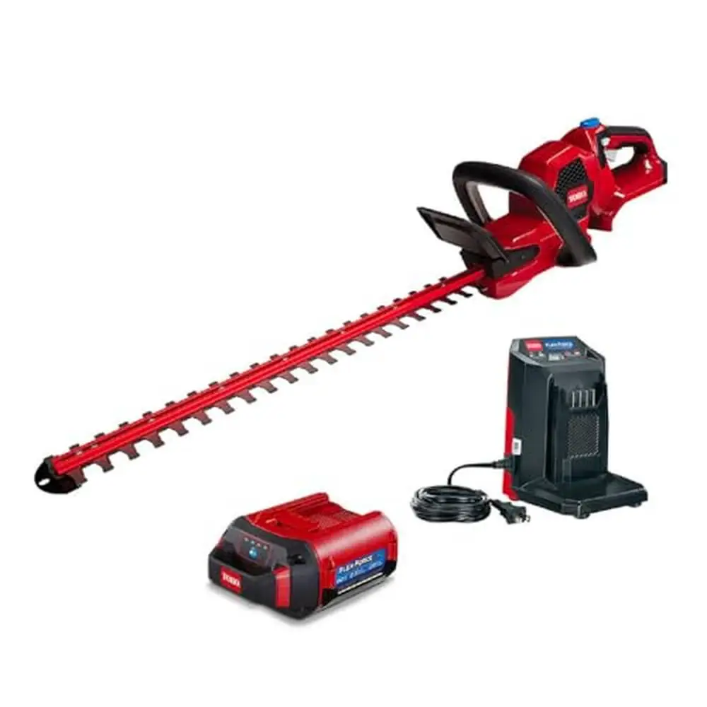 60V Max 24-Inch Cordless Hedge Trimmer Kit with 2.5Ah Battery & Charger Cutting-Edge Design Comfort Grip Handle Flex Force Power