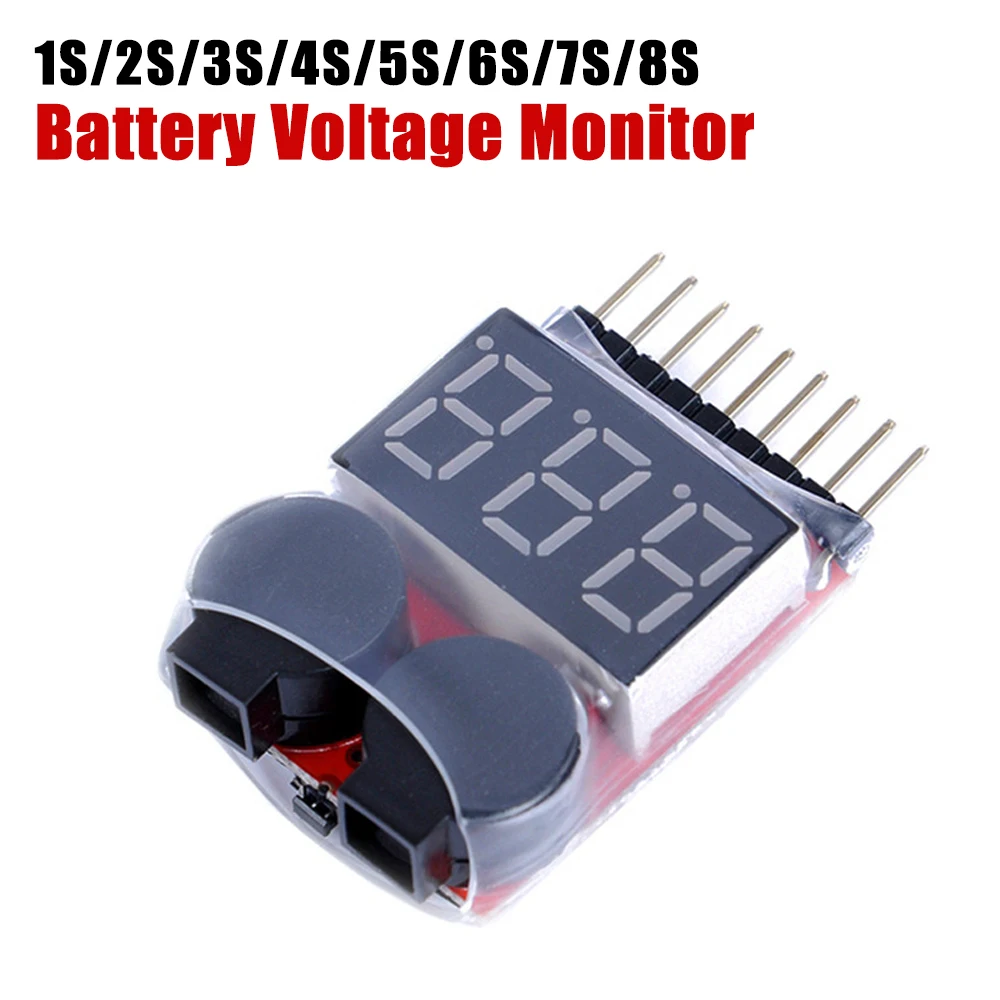 Bateria de exibição de tensão rc baixo alarme buzzer bx100 1s-8s 7.4v 11.1v medidor tester lipo bateria monitor para rc carro zangão helicóptero