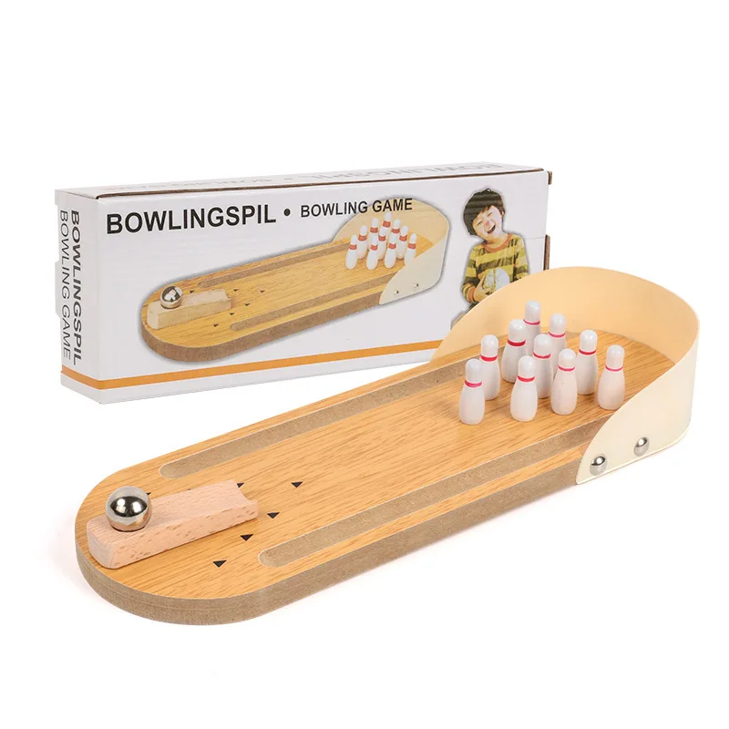 Houten Kinderbordspel Ouder-Kind Interactieve Bal Type Vrije Tijd Mini Versie Desktop Bowling Puzzel Decompressie Speelgoed