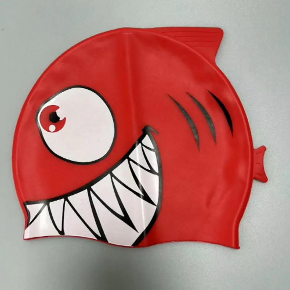 

Высококачественная силиконовая шапочка для плавания с мультяшным дизайном в виде акулы, водонепроницаемая, унисекс, прочная, детская шапочка для бассейна