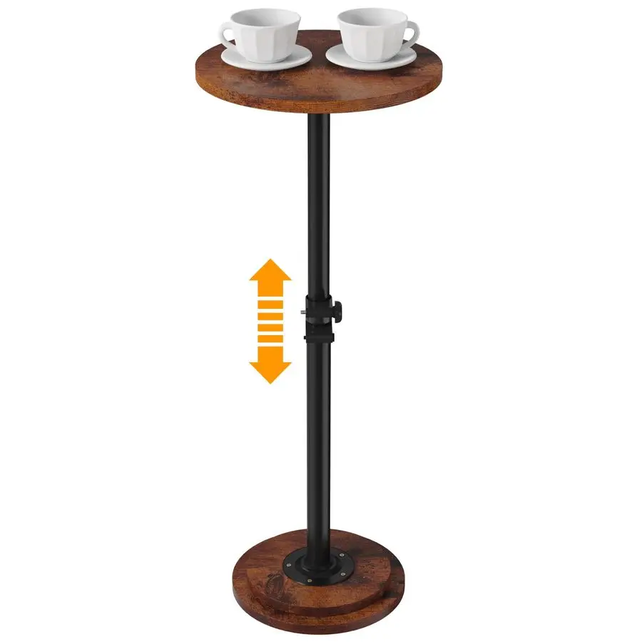 

Приставной столик для напитков, маленький круглый столик с поворотом на 360° и регулировкой высоты для небольших помещений, столик-подставка для мартини для дивана, для гостиной