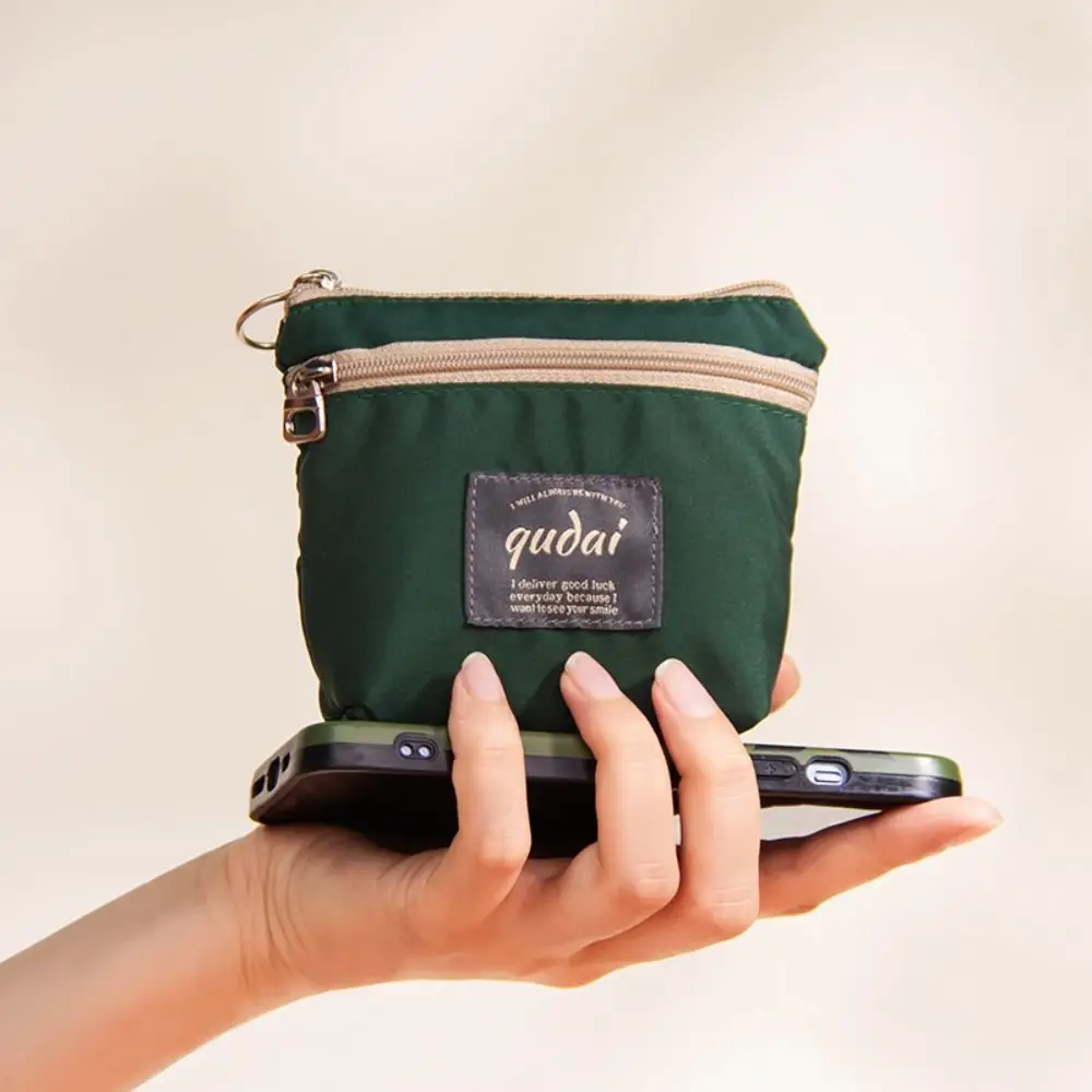

Simple Square Nylon Coin Purse Korean Style Zipper Cute Zero Wallet Card Holder Multifunctional Mini Storage Bag Girls
