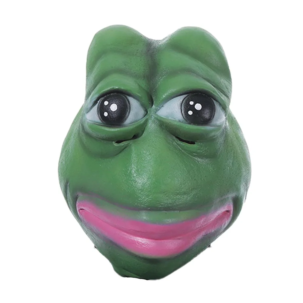 Funny Lonely The Sad Frog Mask Cosplay Realistic Animal Zoo Head Latex Masks Halloween Dress Up Carnival Party Costume Props