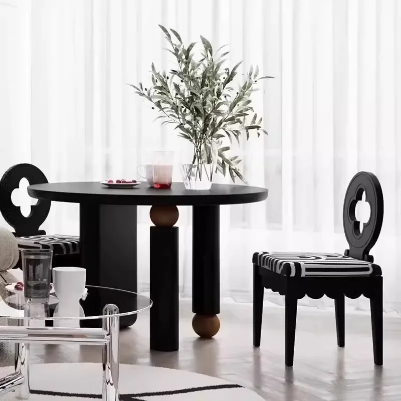 

french retro solid wood dining chair, surprising quiet style home designer, round home high value
