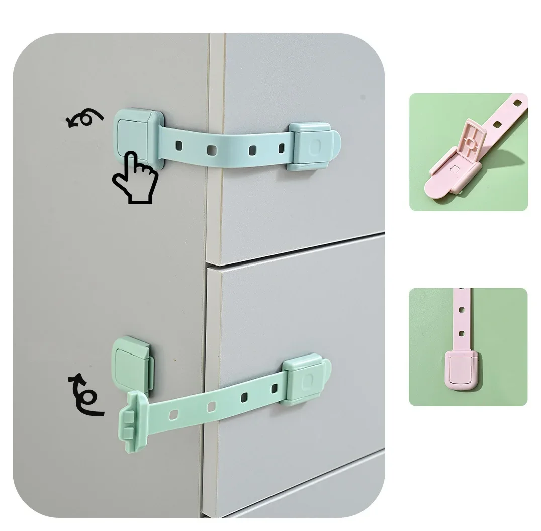 8-Pack Home Baby Locks Child Safety Cabinet Quick Adhesive Drawer Door Latches No Screws for Furniture Kitchen Ovens Toilet Seat