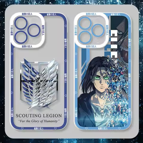 Anime Attack on Titan Eren Clear Silicone Case For Samsung Galaxy S24 S23 S22 Ultra S21 S20 FE Note 20 10 Plus A15 A25 A35 A55