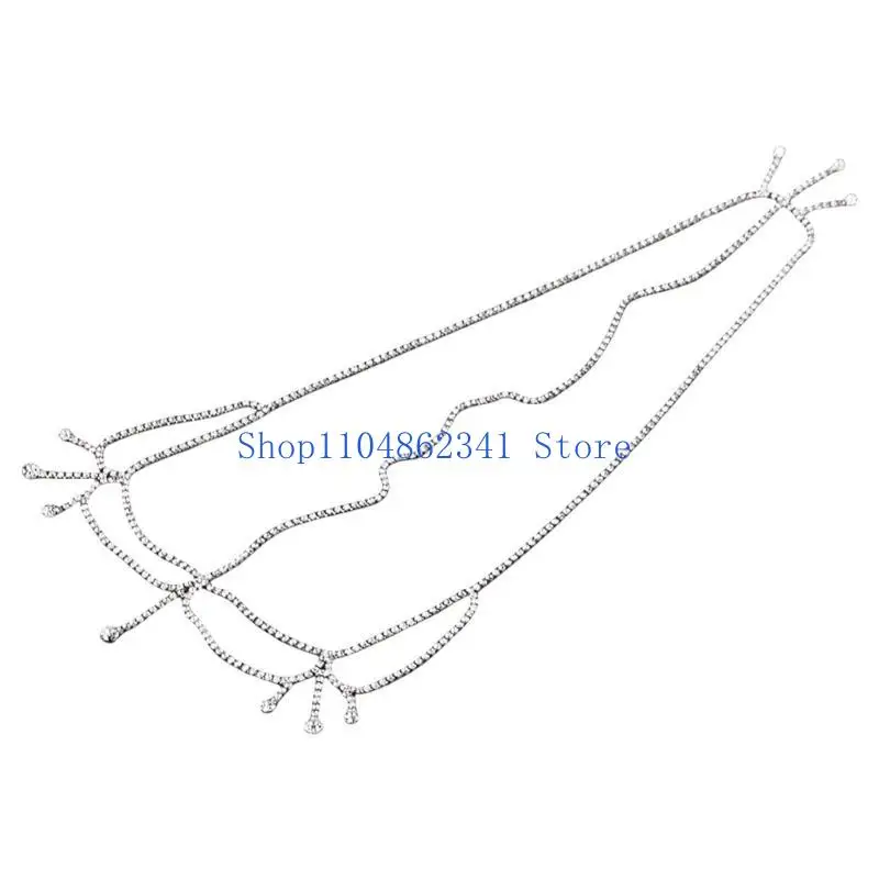 

5asd Tassels Head Chain Hair Accessory Sparkling Rhinestones Headwear For Night Event