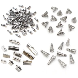 30pcs Stainless Steel Drop Extender Chain Pendant End Spacer Caps End Crimp Crod Bukle Tip Clasp DIY Jewelry Making Accessories