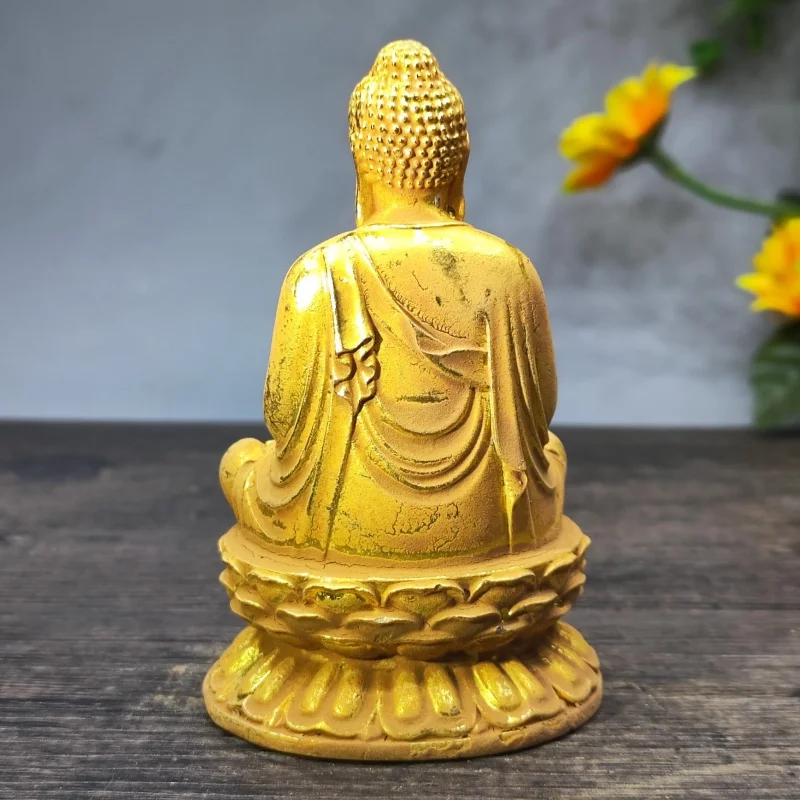 Antique Gilding Sakyamani Buddha Statue Amitabha Buddha Bhaisajyaguru Three Treasures Buddha