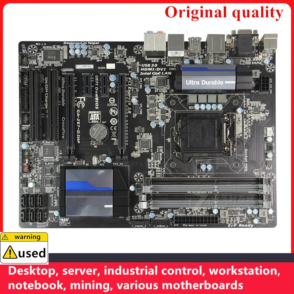 

Для GA-Z87-D3HP материнских плат LGA 1150 DDR3 32GB ATX Intel Z87 разгон десктопная материнская плата SATA III USB3.0