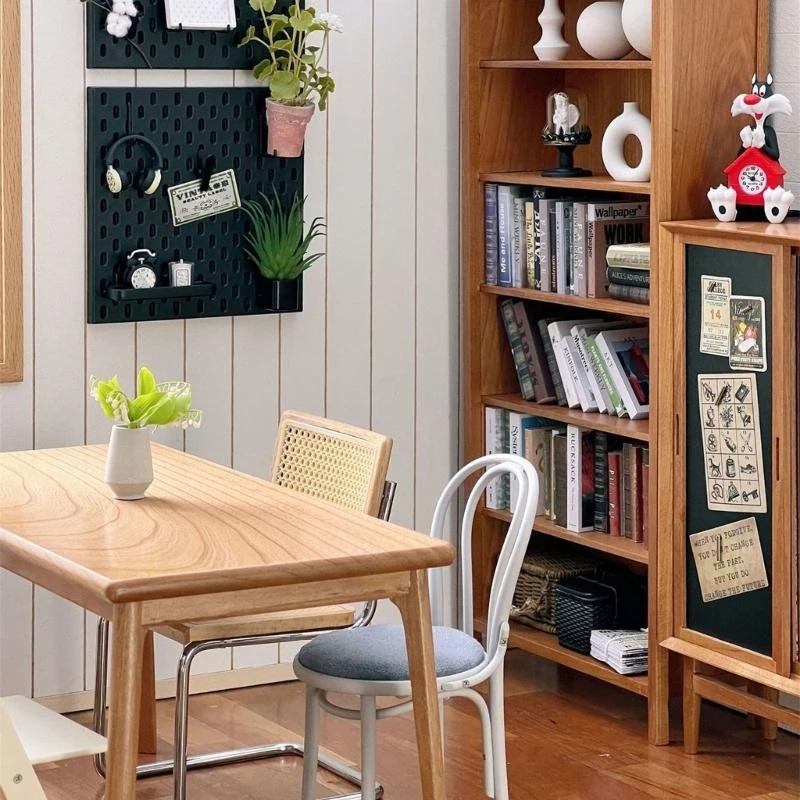 خزانة أثاث غرفة المعيشة المصغرة لبيت الدمى خزانة بيت الدمى الخشبية مع باب منزلق لبيت الدمى 15UB #4