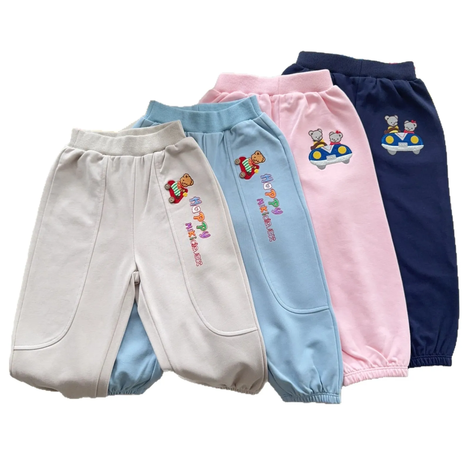 

2025 Autumn New Japanese Men's and Women's Casual Pants Small and Medium sized Children's Health Cartoon Bear Driving Pants