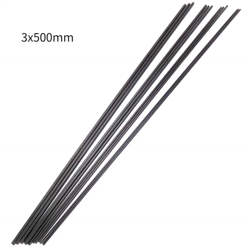 Varilla de fibra de vidrio negra de 1/5 piezas, 3mm/8mm, longitud de 500mm