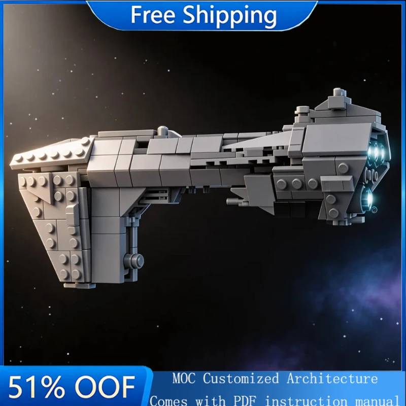 

383 PCS MOC Star Battle Series 1: 1455 Ratio B-Class Frigate Model Building Block Brick Creative Assembly For Kids Festival Gift