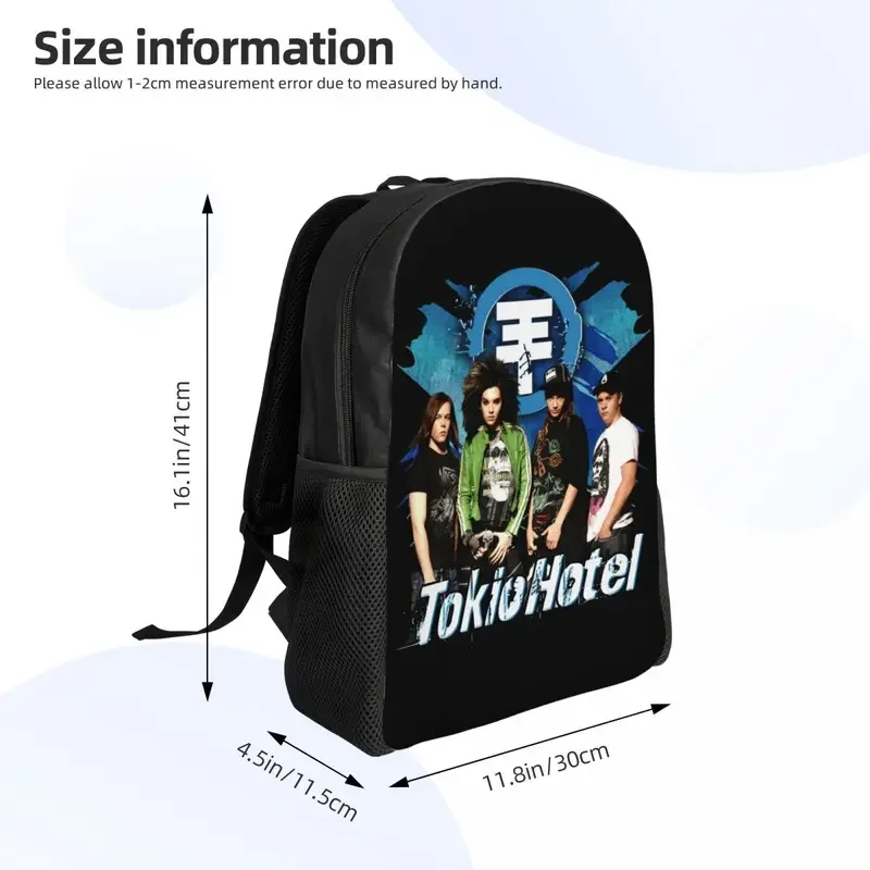 Custom Pop Rock Band Tokio Hotel Backpacks for Women Men College School Student Bookbag Fits 15 Inch Laptop German Bags